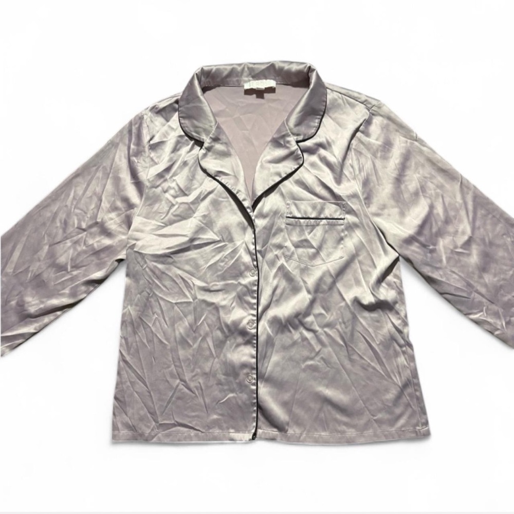 Women's Light Purple Satin Pajama Top